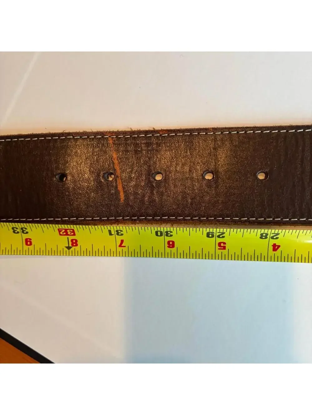 Banana Republic Wide Leather Belt Brown Etched Silver Buckle XS Western Style